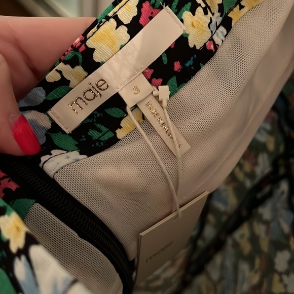 As seen on Emily in Paris. Maje size 3 floral dress NWT - Picture 3 of 9